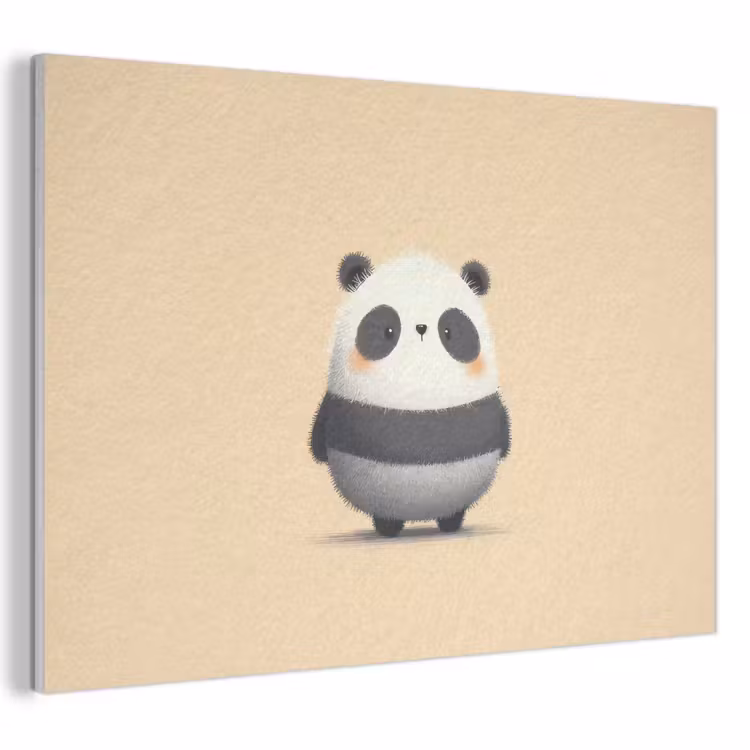 Akoestisch schilderij - Panda - Beige - Minimalistisch — 1