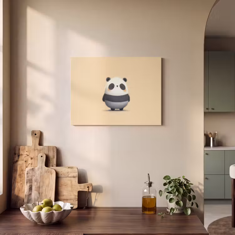 Akoestisch schilderij - Panda - Beige - Minimalistisch — 3