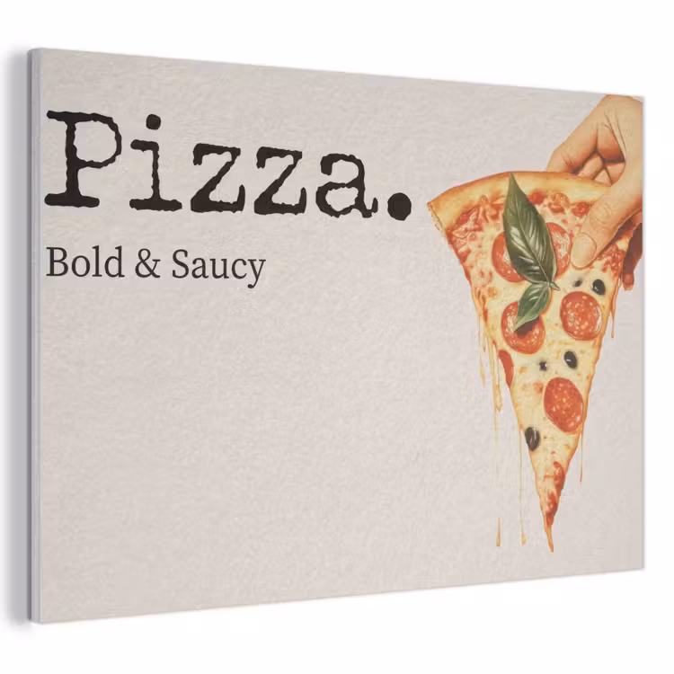 Akoestisch schilderij - Pizza - Kaas - Pepperoni — 1