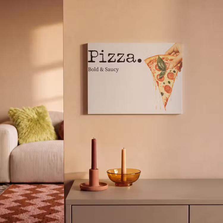 Akoestisch schilderij - Pizza - Kaas - Pepperoni — 2