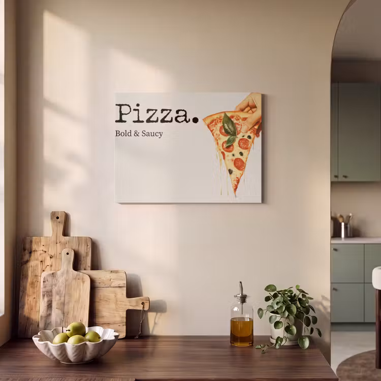 Akoestisch schilderij - Pizza - Kaas - Pepperoni — 3