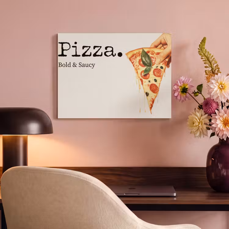 Akoestisch schilderij - Pizza - Kaas - Pepperoni — 4