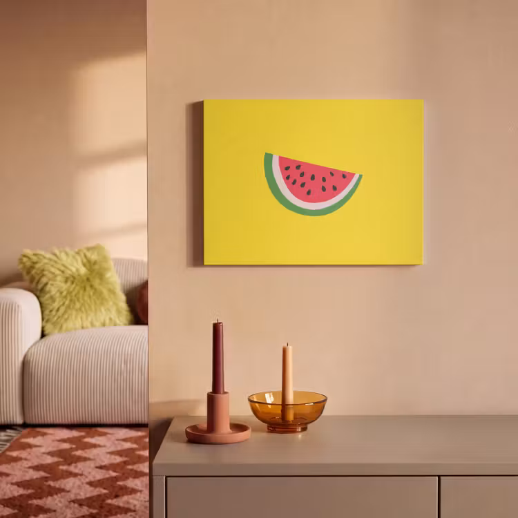 Akoestisch schilderij - Fruit - Watermeloen - Geel — 2