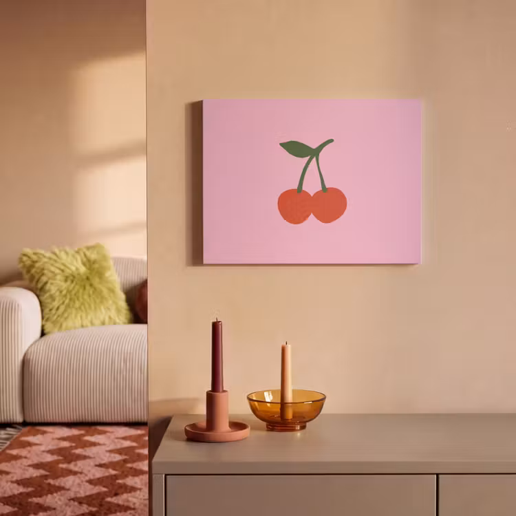 Akoestisch schilderij - Kersen - Roze - Illustratie — 2