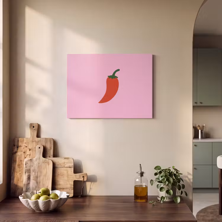 Akoestisch schilderij - Peper - Rood - Illustratie — 3