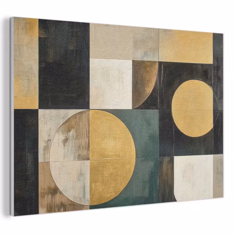 Akoestisch schilderij - Abstract - Goud - Brons - Vormen - Geometrisch — 1