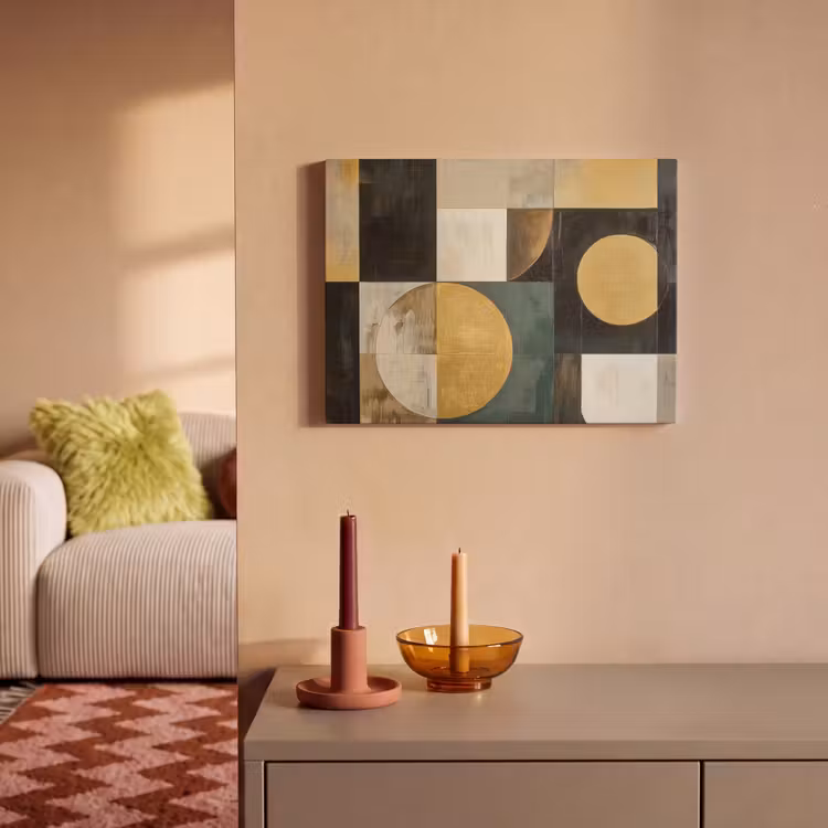 Akoestisch schilderij - Abstract - Goud - Brons - Vormen - Geometrisch — 2