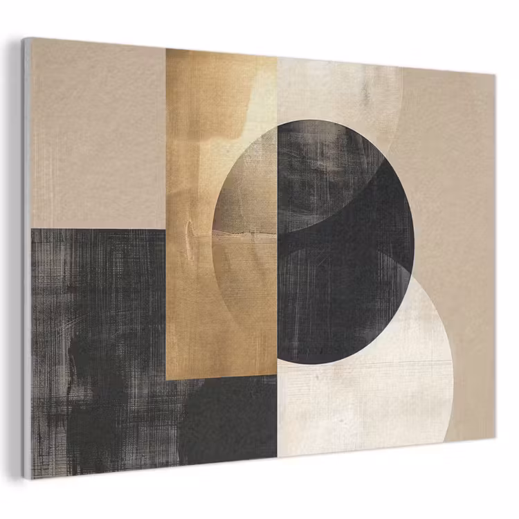 Akoestisch schilderij - Abstract - Goud - Zwart - Kunst — 1