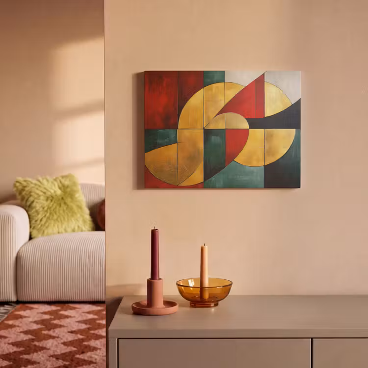 Akoestisch schilderij - Abstract - Kerst - Goud - Rood - Groen — 2
