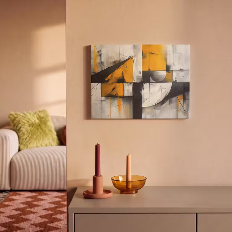 Akoestisch schilderij - Geel - Abstract - Modern - Vormen — 2