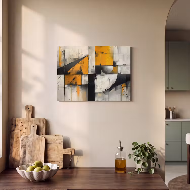 Akoestisch schilderij - Geel - Abstract - Modern - Vormen — 3