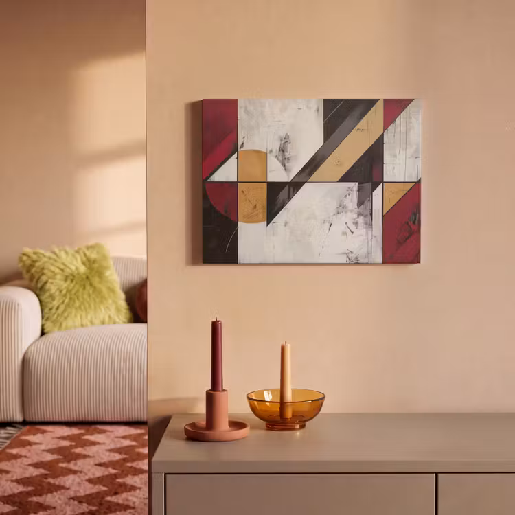 Akoestisch schilderij - Modern - Abstract - Geometrisch - Rood - Industrieel — 2