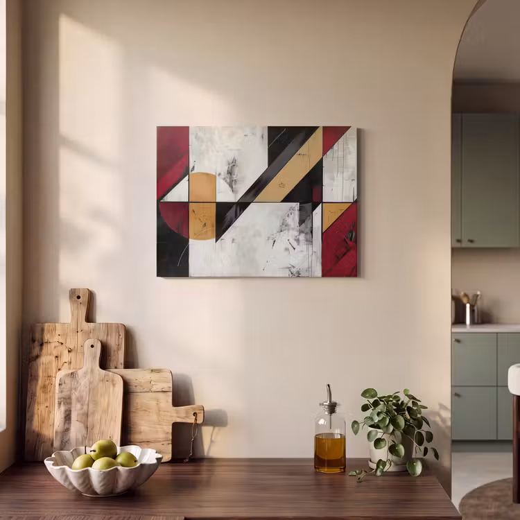 Akoestisch schilderij - Modern - Abstract - Geometrisch - Rood - Industrieel — 3