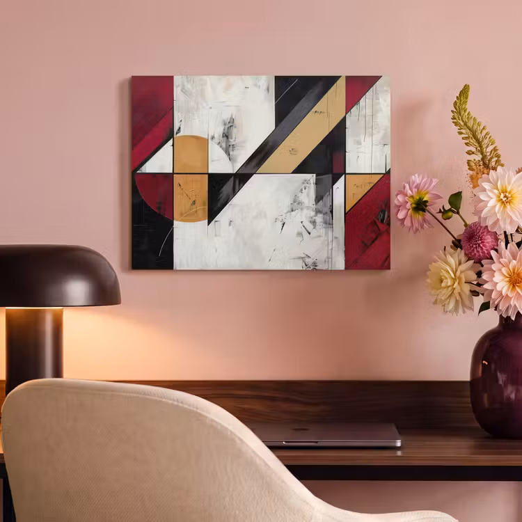 Akoestisch schilderij - Modern - Abstract - Geometrisch - Rood - Industrieel — 4