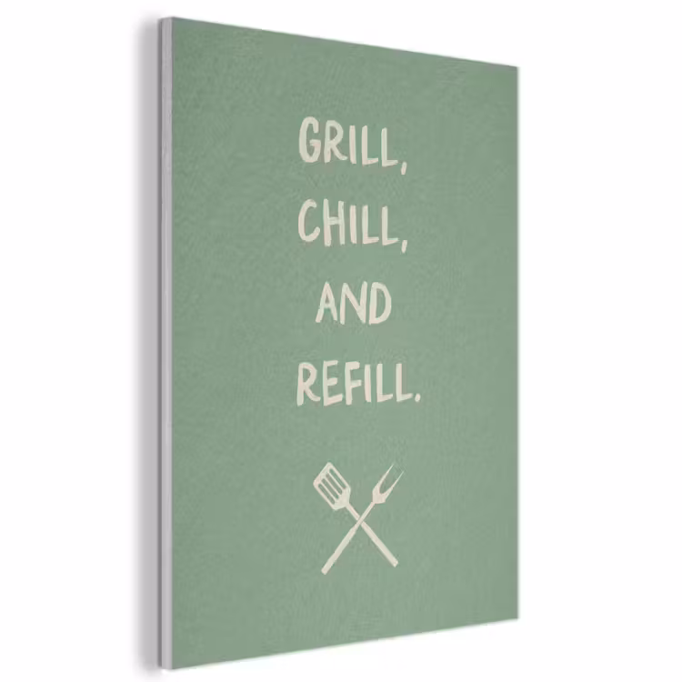 Akoestisch schilderij - Grill - Groen - Zomer - Quote — 1