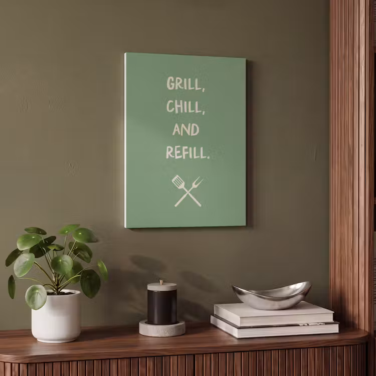 Akoestisch schilderij - Grill - Groen - Zomer - Quote — 4