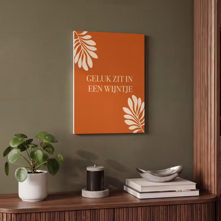 Akoestisch schilderij - Oranje - Wijntje - Quote — 4