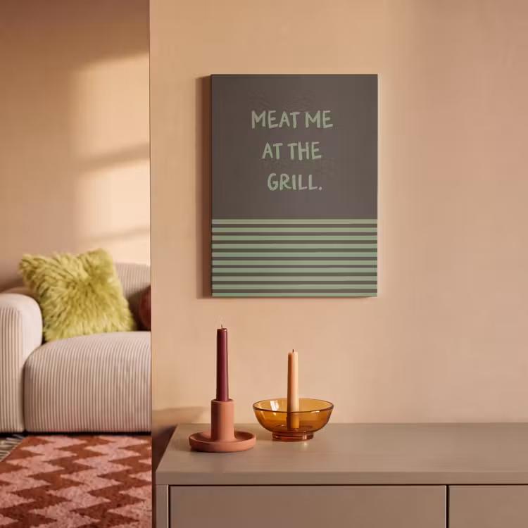 Akoestisch schilderij - Quote - Groen - Grill - Zomer — 2
