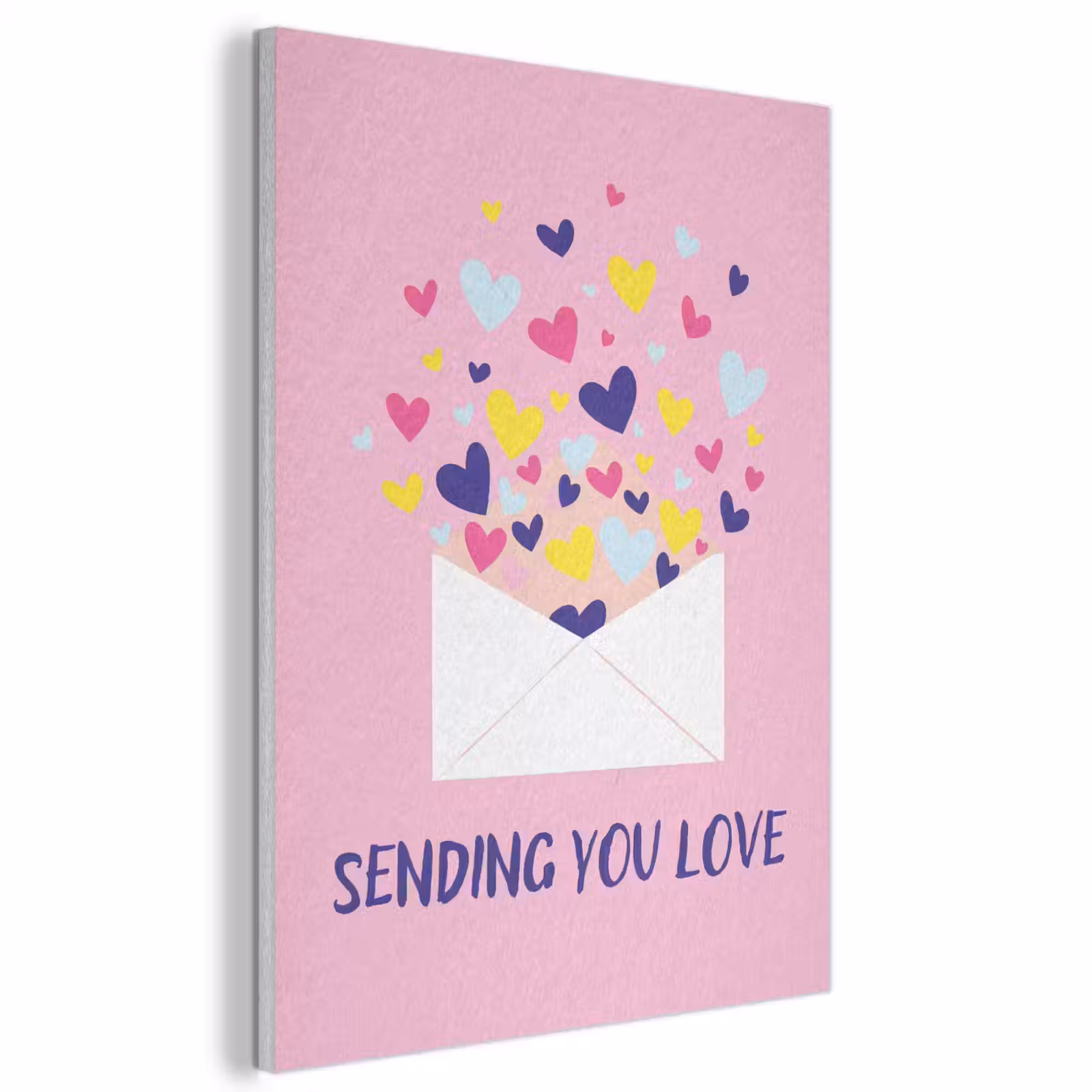 Akoestisch schilderij - Envelop - Love - Hartjes - Valentijn — 1