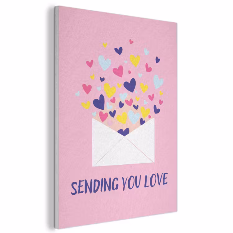 Akoestisch schilderij - Envelop - Love - Hartjes - Valentijn — 1
