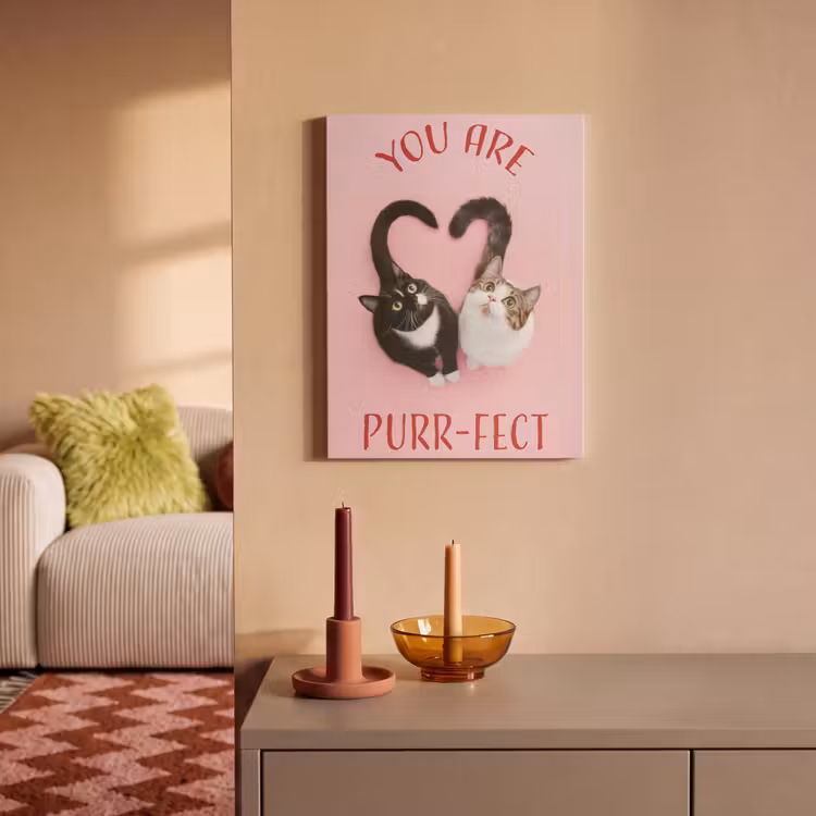 Akoestisch schilderij - Kat - Hart - Tekst - Valentijn — 2