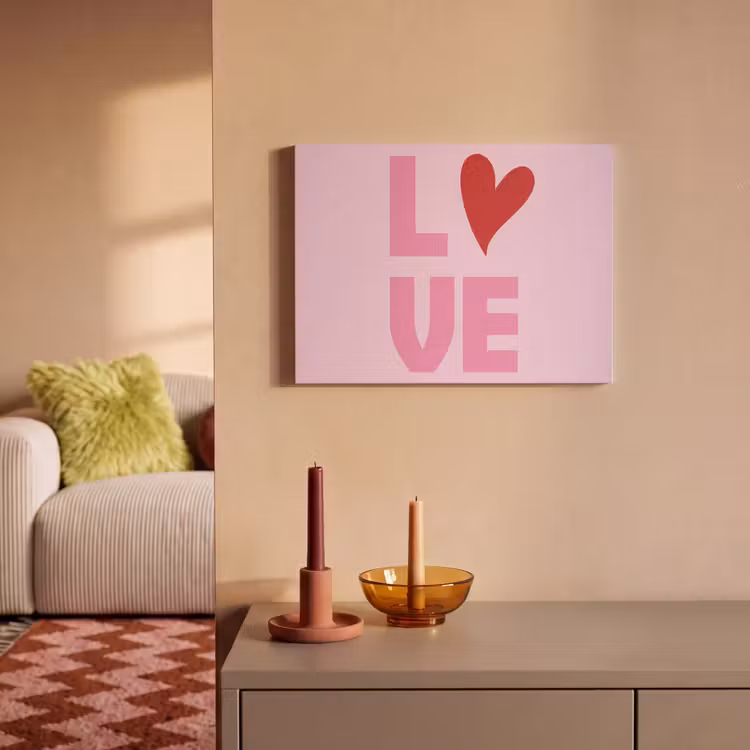 Akoestisch schilderij - Love - Roze - Hart - Valentijn — 2