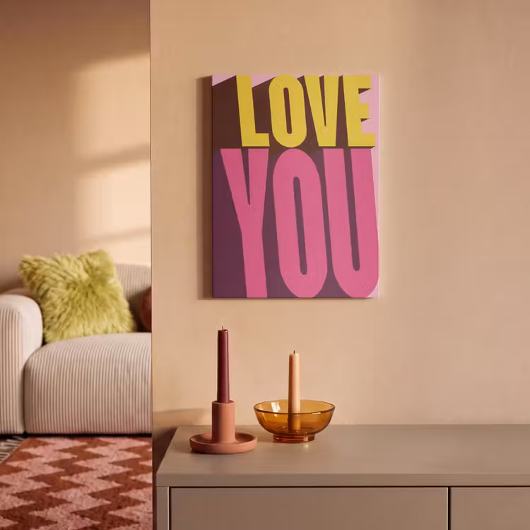 Akoestisch schilderij - Love - Tekst - Roze - Valentijn — 2