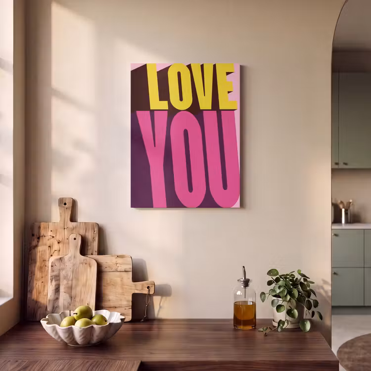 Akoestisch schilderij - Love - Tekst - Roze - Valentijn — 3