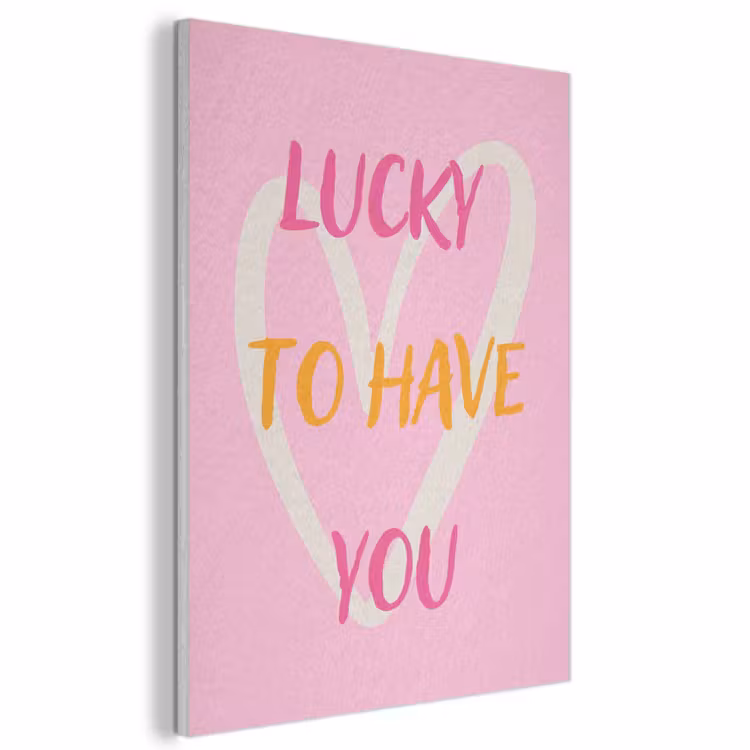 Akoestisch schilderij - Lucky - Love - Valentijn - Roze — 1