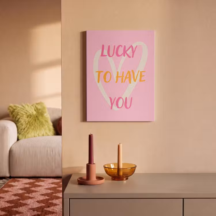 Akoestisch schilderij - Lucky - Love - Valentijn - Roze — 2