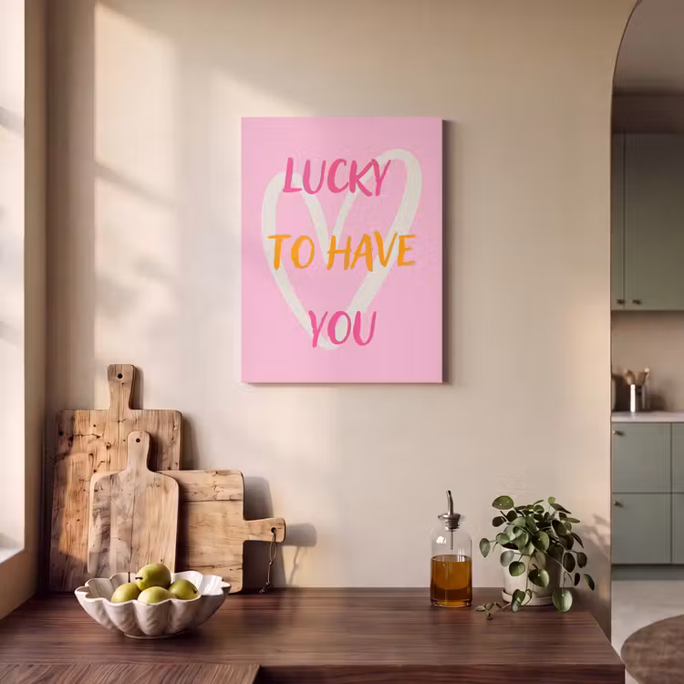 Akoestisch schilderij - Lucky - Love - Valentijn - Roze — 3