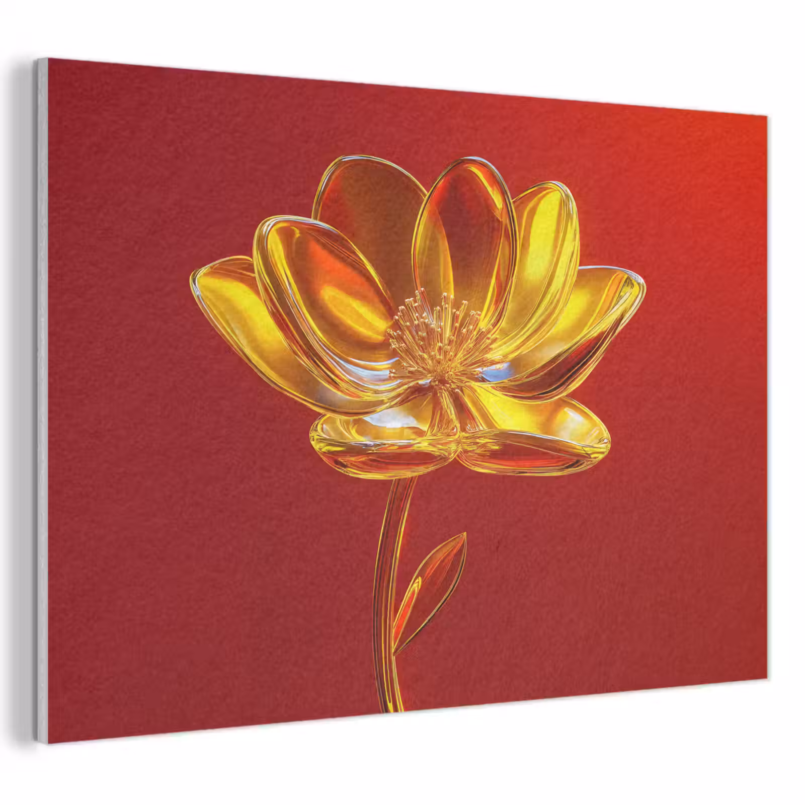 Akoestisch schilderij - Bloem - Goud - Glazen — 1
