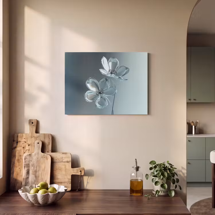 Akoestisch schilderij - Kristal - Bloemen - Grijs — 3