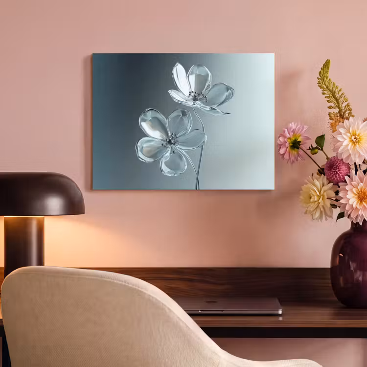 Akoestisch schilderij - Kristal - Bloemen - Grijs — 4