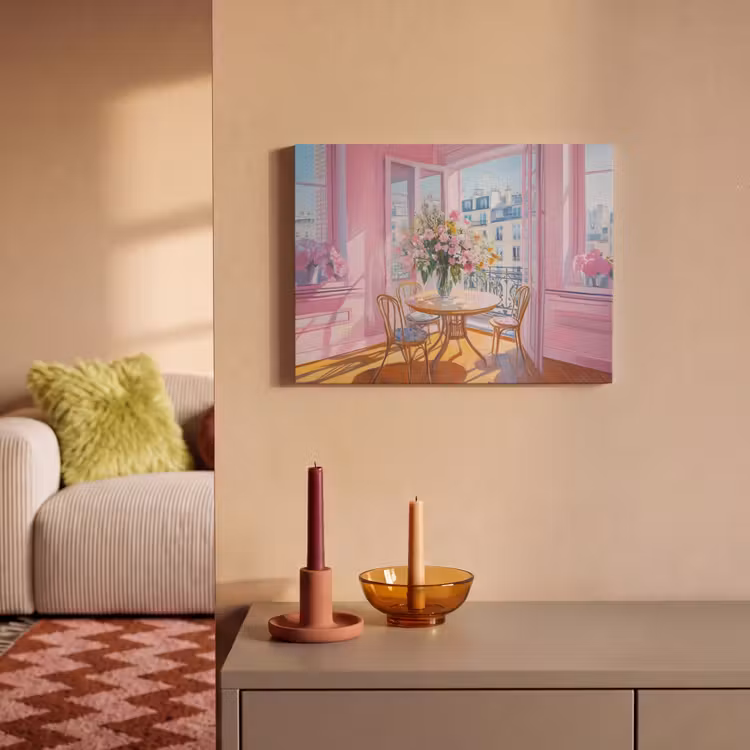Akoestisch schilderij - Pink - City - Bloemen — 2