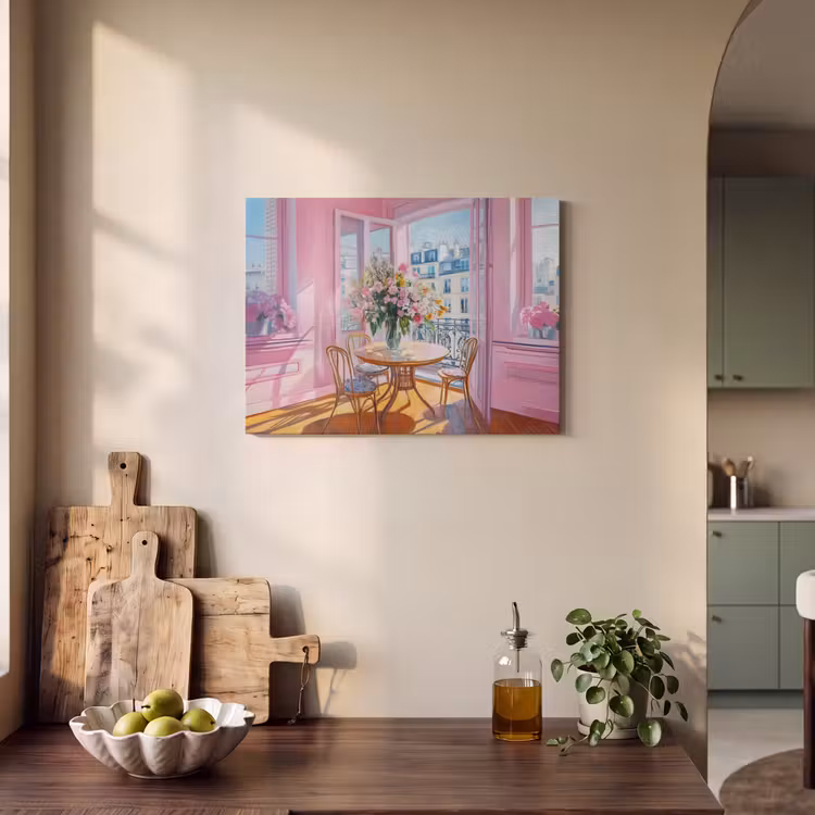 Akoestisch schilderij - Pink - City - Bloemen — 3