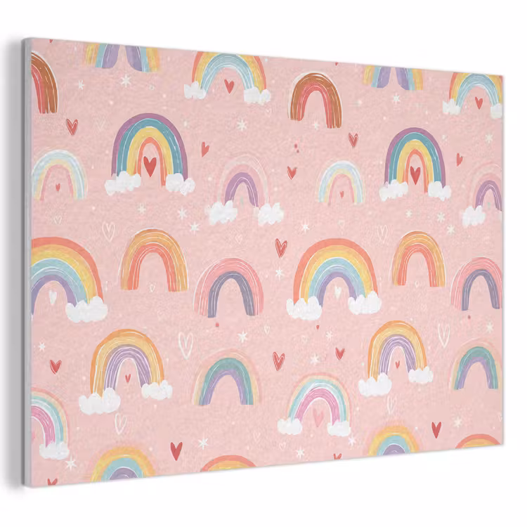 Akoestisch schilderij - Regenboog - Patroon - Pastel — 1