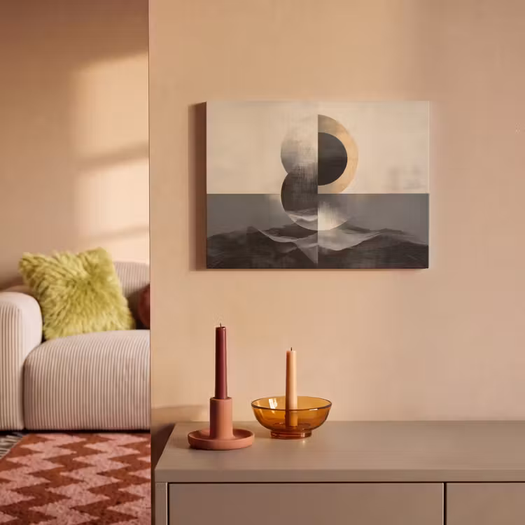 Akoestisch schilderij - Cirkels - Schaduw - Abstract — 2