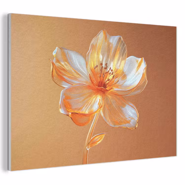 Akoestisch schilderij - Glazen - Bloem - Oranje — 1