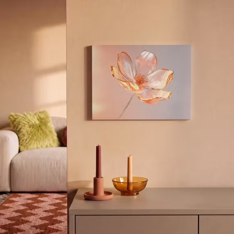 Akoestisch schilderij - Glazen - Bloem - Roze — 2