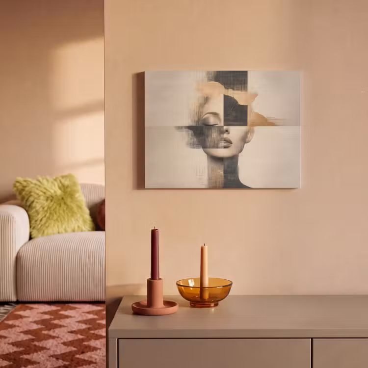 Akoestisch schilderij - Goud - Vrouw - Rechthoeken — 2