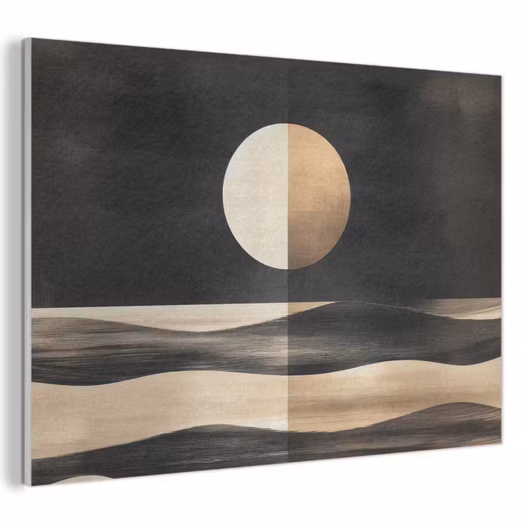Akoestisch schilderij - Maan - Cirkel - Goud — 1