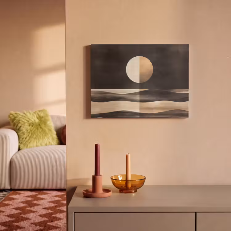 Akoestisch schilderij - Maan - Cirkel - Goud — 2