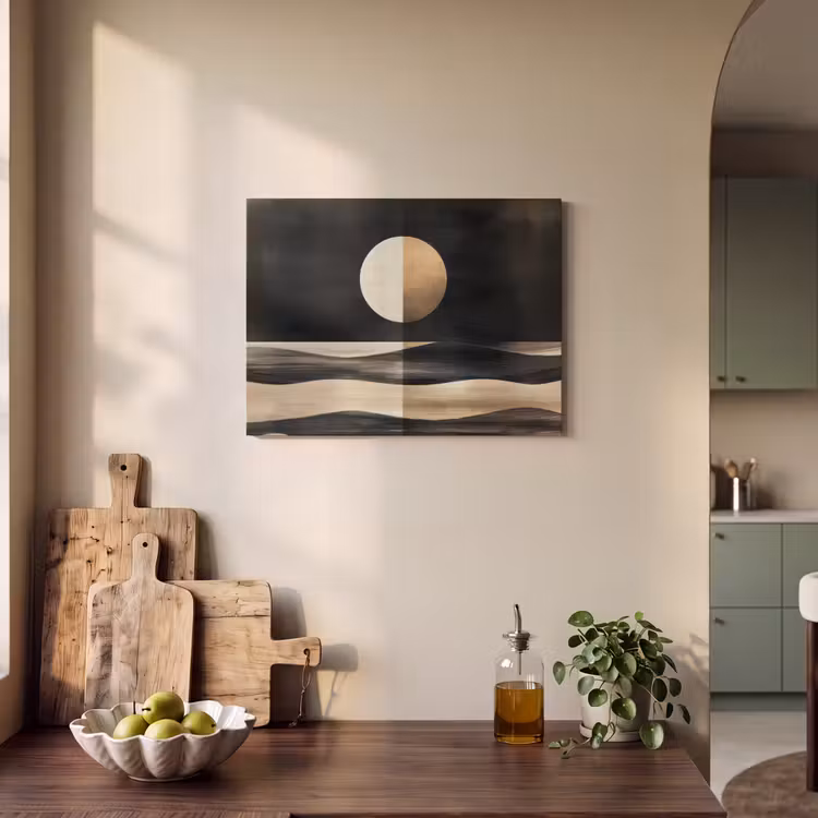 Akoestisch schilderij - Maan - Cirkel - Goud — 3