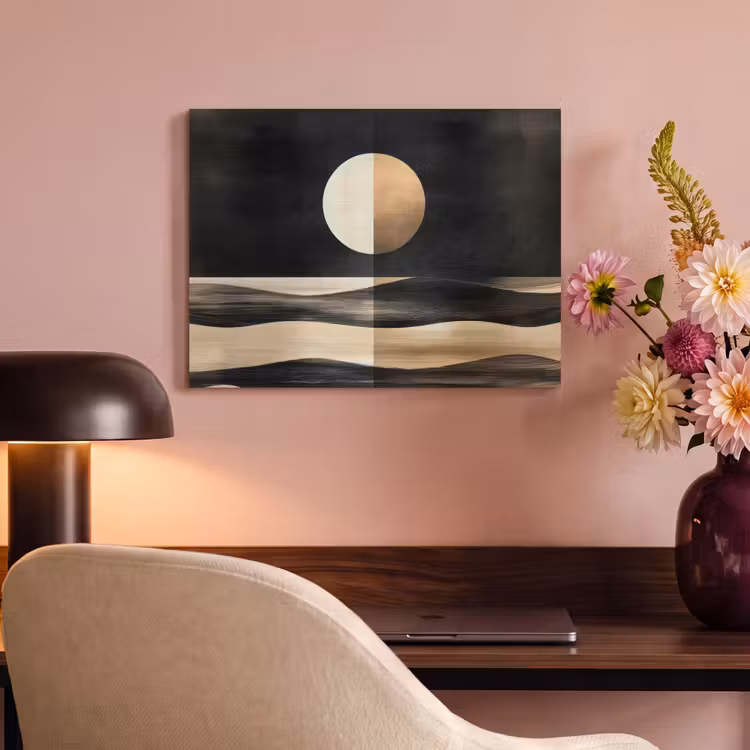 Akoestisch schilderij - Maan - Cirkel - Goud — 4