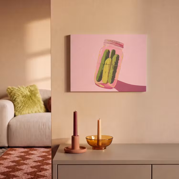 Akoestisch schilderij - Augurken - Pot - Schaduw - Roze — 2