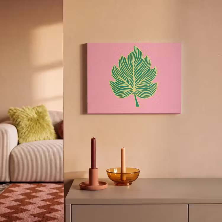 Akoestisch schilderij - Blad - Groen - Illustratie - Minimalistisch — 2