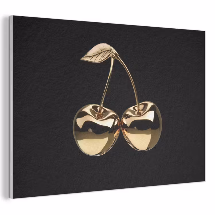 Akoestisch schilderij - Kersen - Zwart - Goud - Chrome — 1