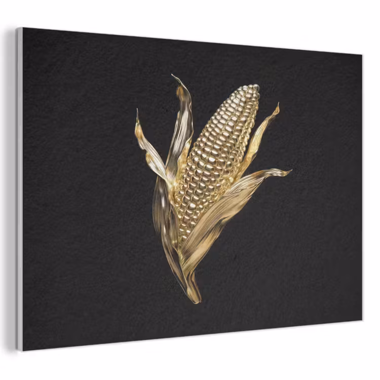 Akoestisch schilderij - Mais - Eten - Goud - Zwart — 1