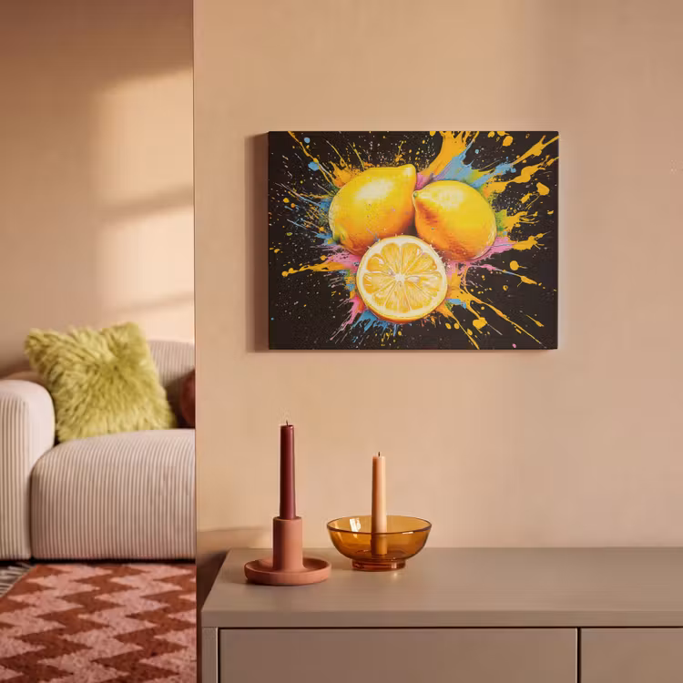 Akoestisch schilderij - Citroen - Graffiti - Kleurrijk - Verf - Modern — 2